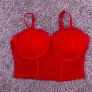cute red crop top